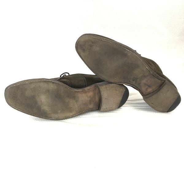 PRAESES Нью-Йорк 80-90-е годы Британская замшевая кожа Рант Goodyear Полный брог Обувь-оксфорды Размер 11F 29.0-29.5см Коричневый(ИСПОЛЬЗОВАЛ)