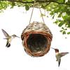 Плетеной вручную подвесной птичий домик, хижина для птиц из натурального камыша, подвесное гнездо для попугаев, корелл, для сада, двора, патио, террасы, для внутреннего декора