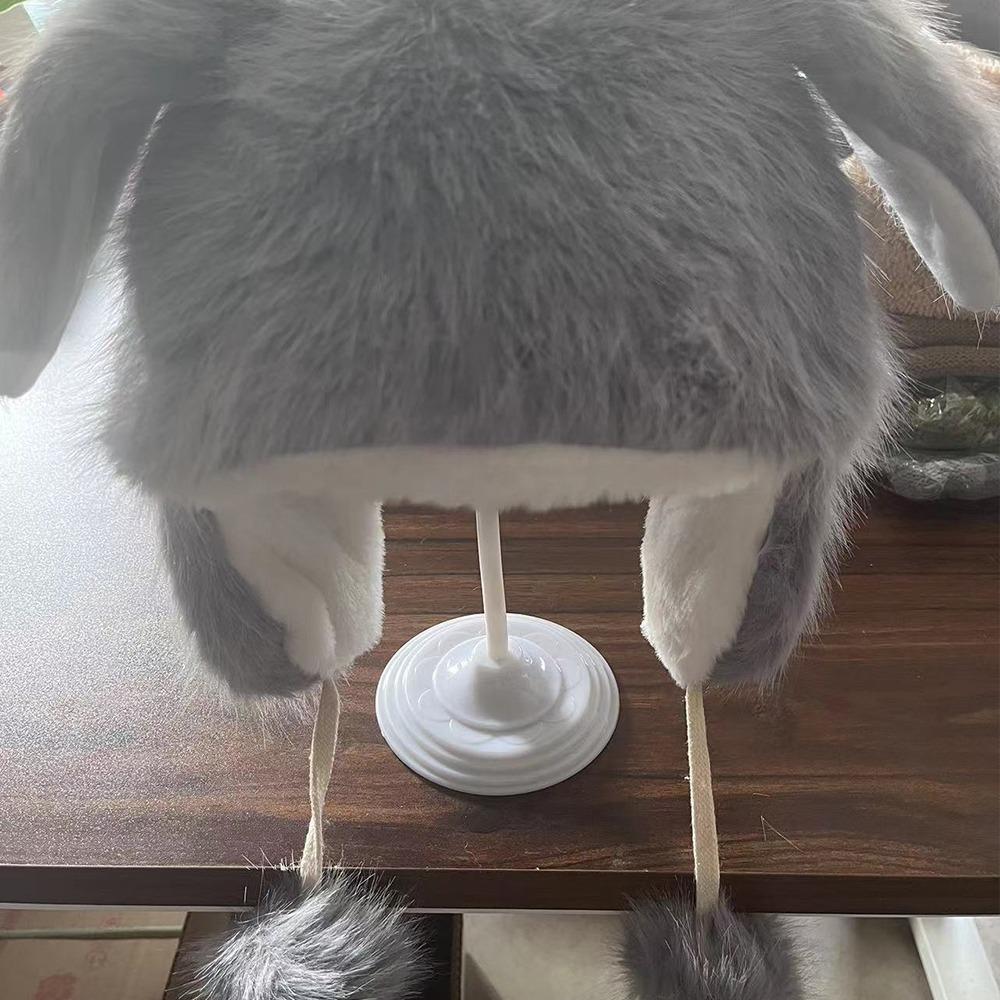 Korean Faux Fur Bucket Hat Fluffy Ear Protection Hat Winter Cute Rabbit Ear Hat Women