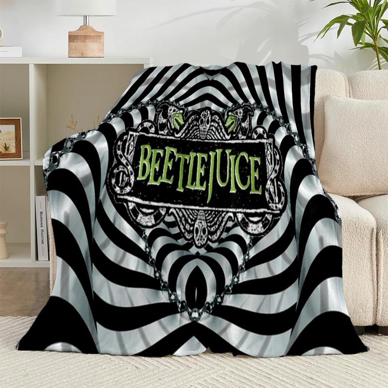 1PC Beetle Haunted House Flannel Blanket Gift, Suitable for Both Men And Women, Soft Ideal for Beds And Sofa, Birthday Or Christmas Gift