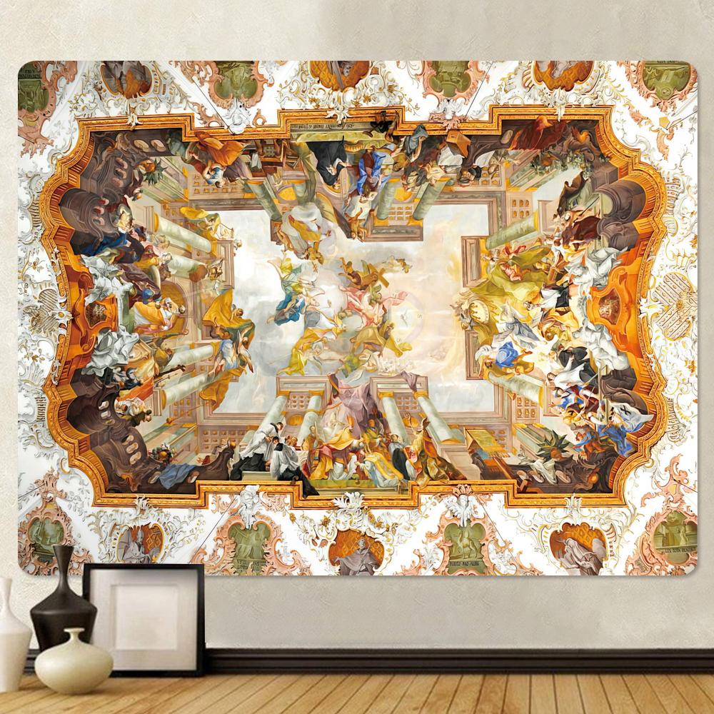 Христианская церковь, фреска, ангел, домашний декор, психоделическая сцена, гобелен, богемный декоративный лист, одеяло для дивана, коврик для йоги в стиле хиппи