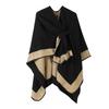 Mens Dual Color Faux Cashmere Cape Coat Warm Shawl Outerwear All