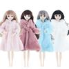Multicolor 1 Set Long Sleeve Soft Fur Coat Tops Dress Winter Warm Casual Wear Accessories Clothes for Barbie Doll Kids Toy