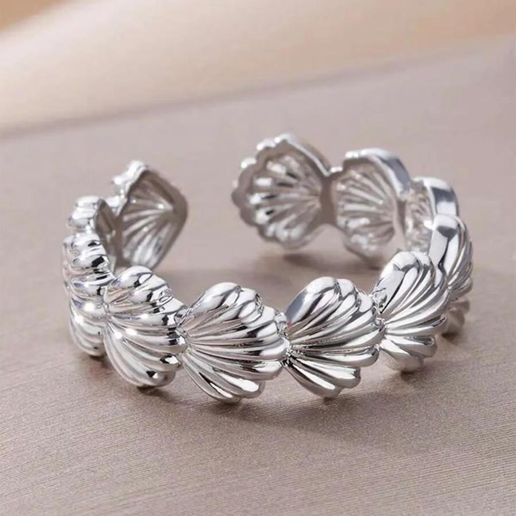 Creative Shell Open Ring For Women Gold Silver Simple Design Unique Holiday Summer Jewelry Friend Lover Finger Ring