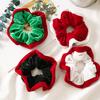 Hair Ties Winter Women Patchwork Elastic Velvet Scrunchie Hair Rope Christmas Scrunchie Hair Bands