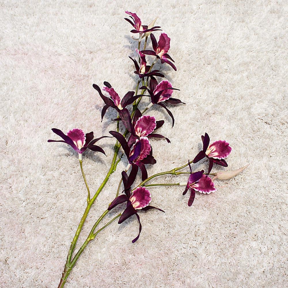 2 Ветки Искусственного Дендробиума Реалистичные На Ощупь Имитация Орхидей Изысканные Цветы Ручной Работы