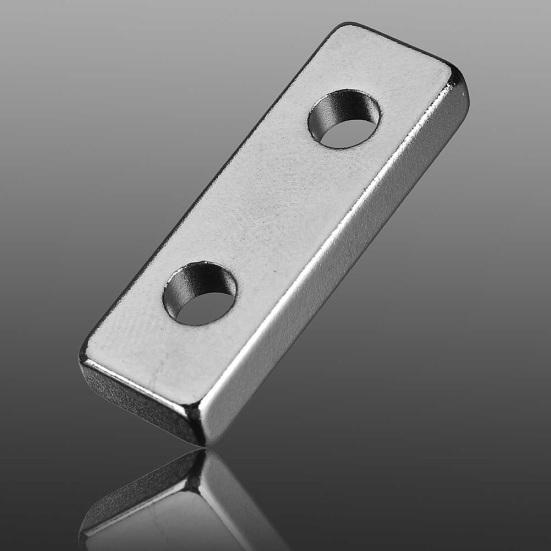 30x10x5 мм N35 кубовидный супер сильный редкоземельный неодимовый магнит на холодильник с двумя отверстиями