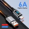 60W USB To Type C Charging Cable Data Transfer 480Mbps Power Delivery Builting In LED Screen for Phone Tablet Laptop