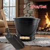 2 ШТ./КОМПЛ. Камин Домашняя Печь Зола Удобный Инструмент Зольный Совок Дровяная Печь Чистка Чугун Аккуратное Железное Ведро