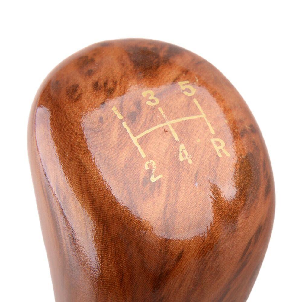 Knob Gloss Imitation Peach Wood Manual Gear Stick Knob Shift Shifter 5-Speed Lever Car Shift Knob