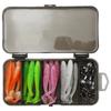 35pcs Soft Fishing Lures Kit T-Tail Swimbait with Jig Head Hook Snap Swivels Artificial Bait for Bass Trout Freshwater Saltwater