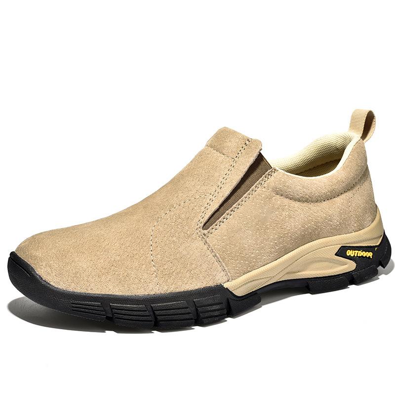New Men's Outdoor Large-size Casual Leather Shoes Matte Leather Breathable Foot Shoes Non-slip and Wear-resistant Outdoor Shoes