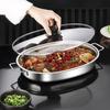 Stainless Steel Barbecue Grill Pan Deepened Fish Steamer Multipurpose Hot Pot Commercial