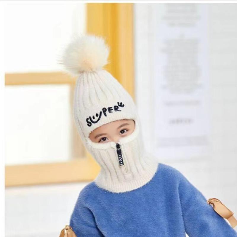 Вязаная шапка, шарф, Балаклава, детская теплая зимняя шапочка с черепами