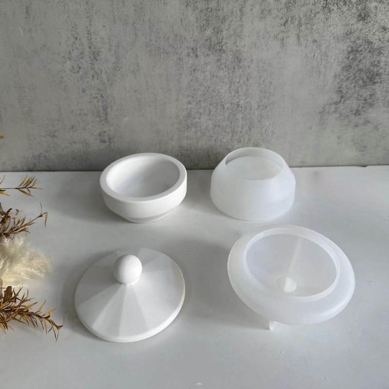 Коробка для хранения ювелирных изделий Силиконовые формы Сделай сам Круглая форма Коробка с крышкой Коробка Формы из смолы Контейнер для ювелирных изделий Формы для литья