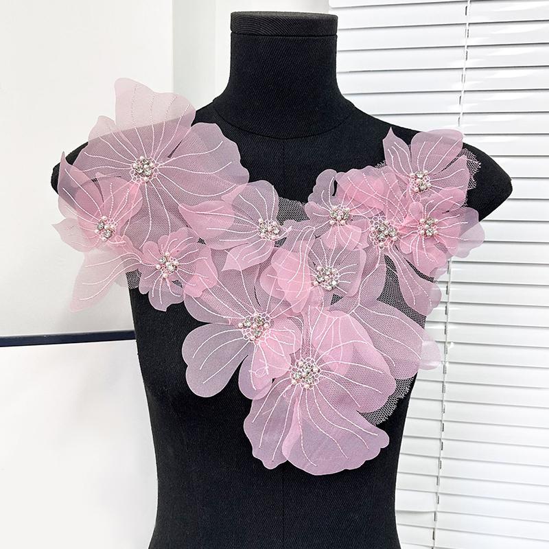 1 шт кружевные цветы одежда аксессуары тканевые украшения нашивка швейные принадлежности сетчатые цветы тканевые нашивки своими руками 4 цвета