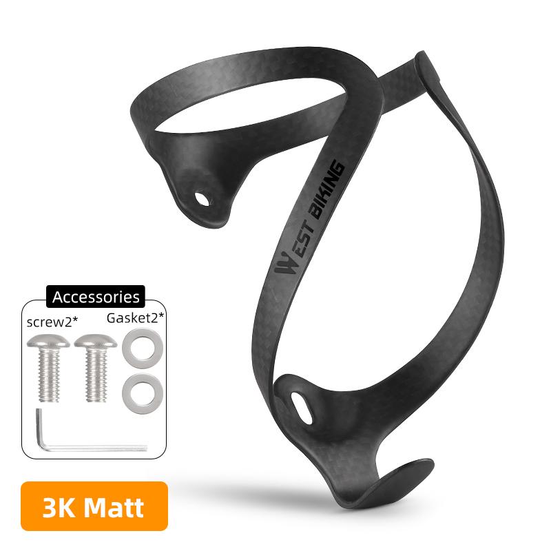 WEST BIKING Держатель для велосипедной бутылки из углеволокна Легкий интегрированный 3K/UD карбоновый Велосипедный держатель для бутылки Велоспорт Держатель для стаканов