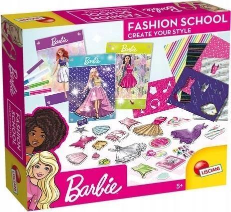 Lisciani barbie fashion school kreatorka mody: pisaki, brokat i naklejki