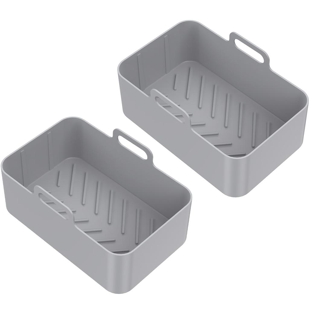 Air Fryer Silicone Tray Rectangle Oven Baking Tray Basket Reusable Liner Insert Dish For Ninja Foodi Fryer Pan Accessories