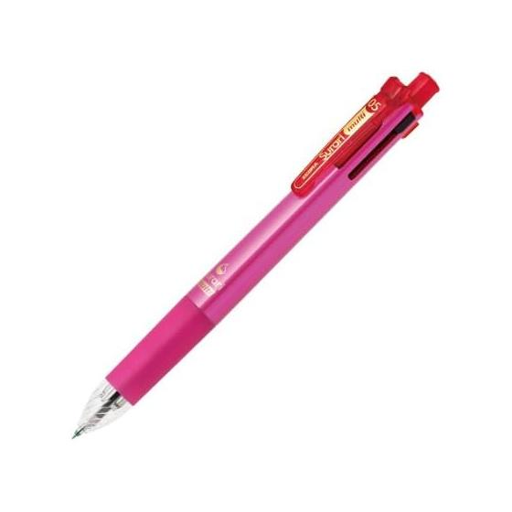Многофункциональная шариковая ручка и механический карандаш Zebra Sarasa Multi, 4 цвета, 0,5 мм, Розовый, Плавное письмо, Клип для папки, Совместим с официальными документами