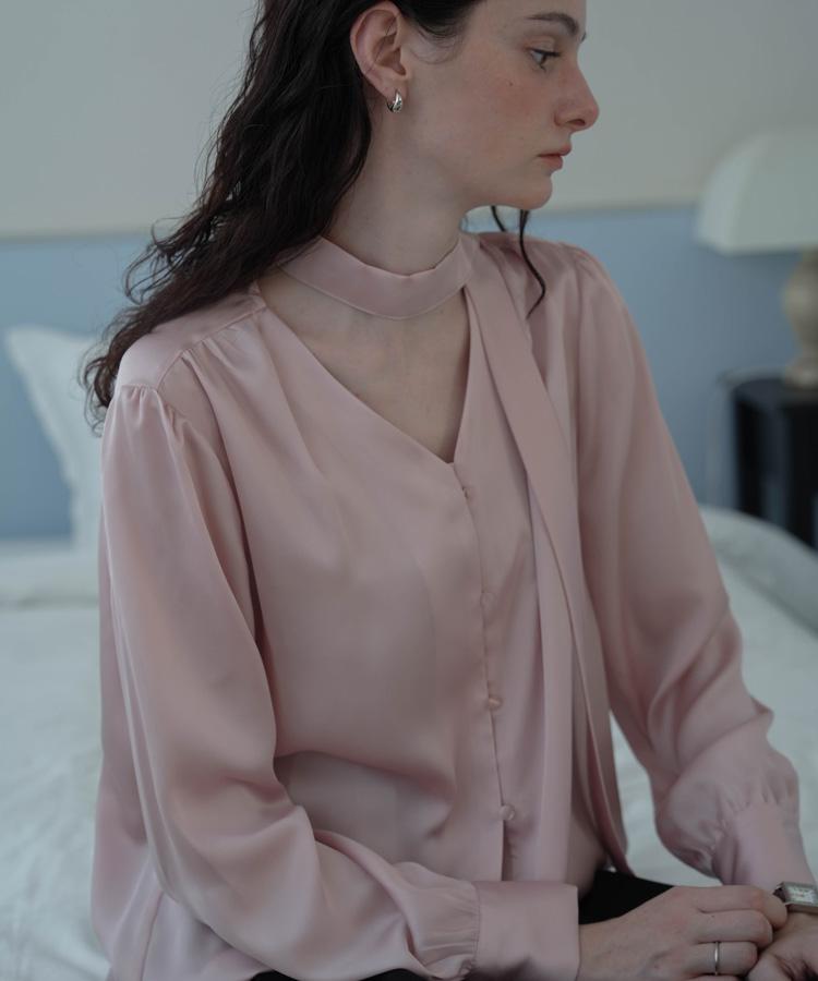 DEHEVE Camila Tie Silky Blouse [Pink]