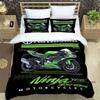 3D Retro Printing K-Kawasaki Motorcycle Logo Bedding Set Elegant Bedding Set Duvet Cover Bed Quilt Cover Luxury Birthday Gift
