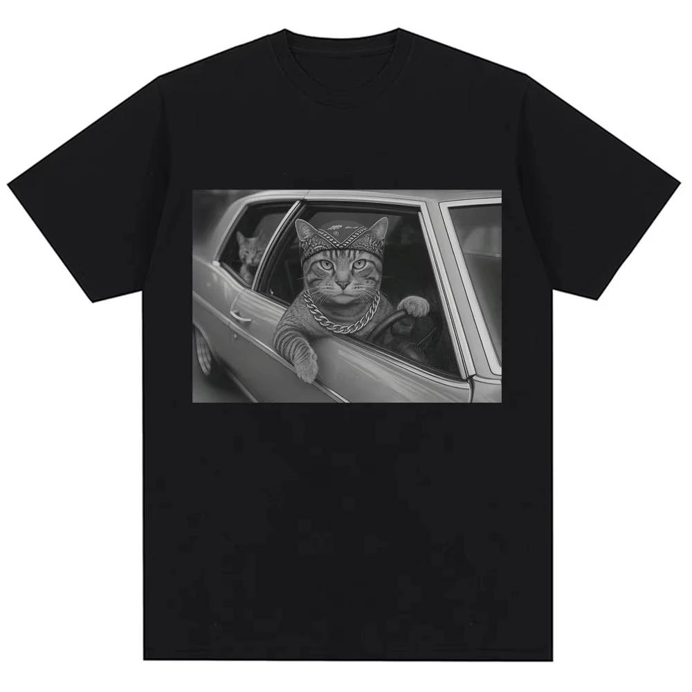 Funny Cat Gang Meme Vintage Tshirt Women Fashion Cool T Shirt Casual Summer Tees Streetwear