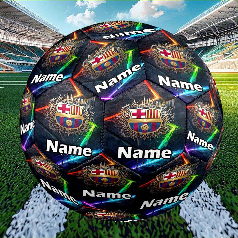 Custom Name Personalized FOOTBALL Club Barcelona Print Size 5 Soccer Ball Training & Match Football, for Team, Kicking, Gift for Football Enthusiasts