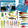 3DChristmas Countdown Calendar With Fishing Theme, Including 24+1 Mysterious Surprise Sets, Is A Gift For Adults, Men, Boys, Teenagers And Fishing En