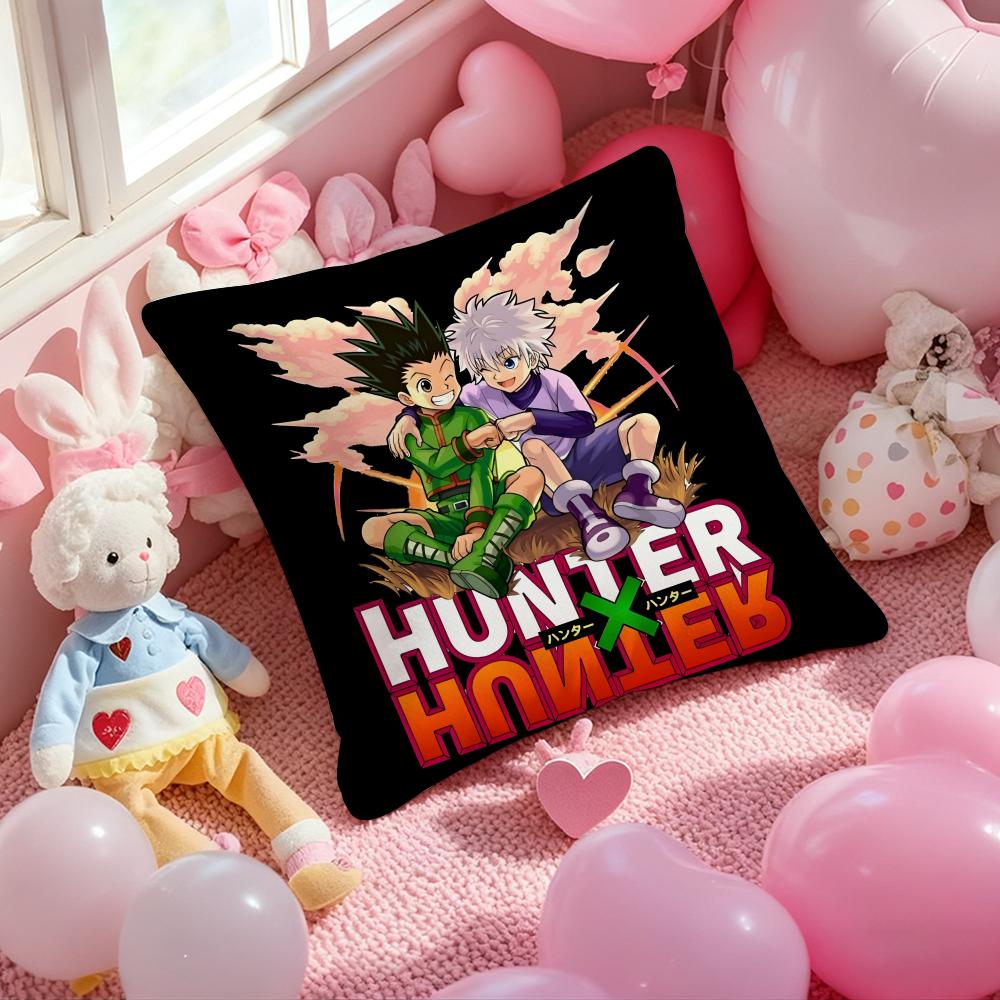 H-HUNTERxHUNTER Games Cushion Cover Pattern Printed Pillowcase for Living Room Sofa Cushion Cover & Bedroom Decor