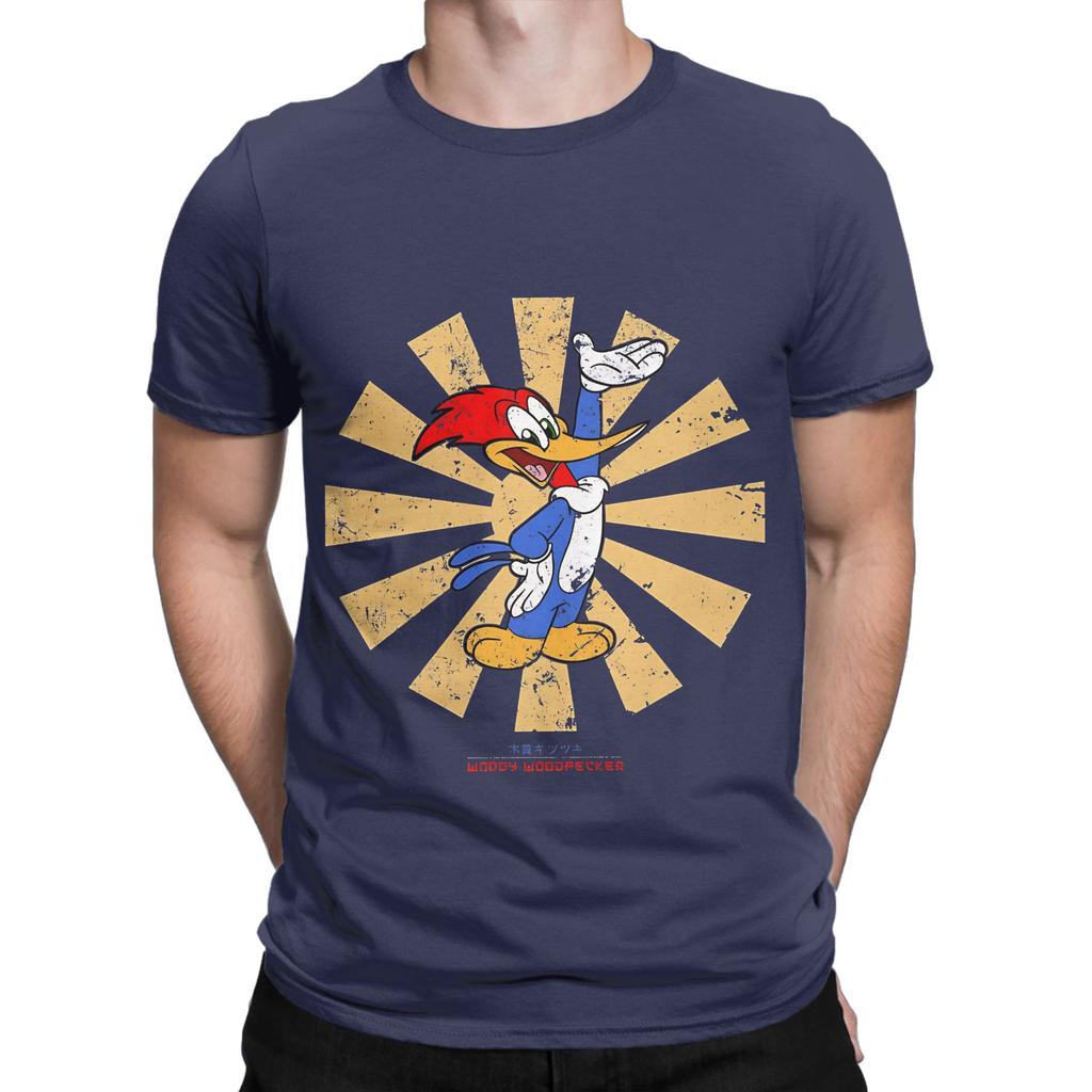 Woody Woodpecker Retro Japanese Funny Graphic 100 Cotton TShirt Woody Woodpecker Tees Tops For Unisex