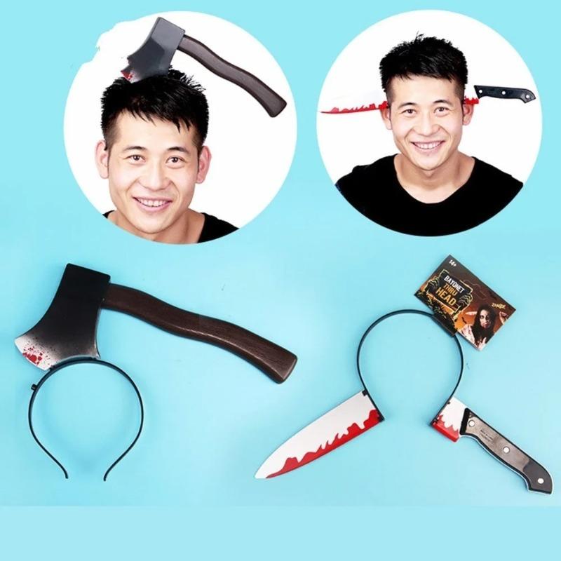 Cat/Dog/Pet Halloween New Funny Horror Toy Makeup Ball Performance Props Axes Saw Nail Knife Headwear Blood Scene Party Beloved