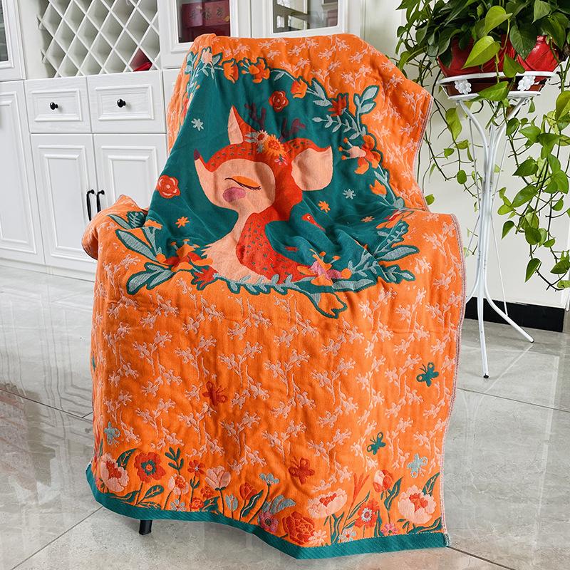 Four Layer Gauze Bath Towel, Four Layer Chinese Style Non Easy To Shed Hair, Large Towel for Couples, Soft and Absorbent, Thickened Wrap