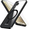 Case + 2 Tempered Glasses for Samsung Galaxy S25 Plus (Galaxy S25+) Protection with Black Magnetic Ring