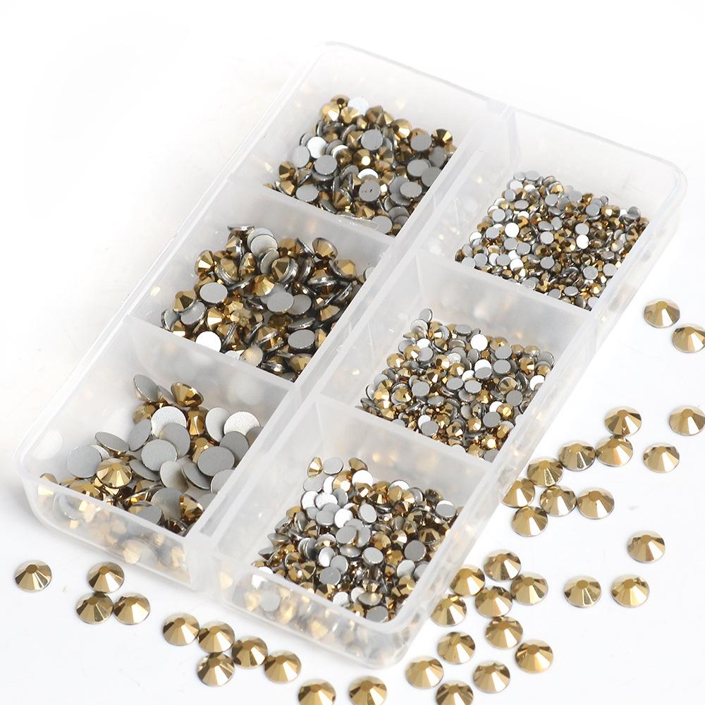 Украшения для ногтей 6 сеток стеклянные кристаллы стразы белого цвета смешанные супер вспышка плоское дно бриллиант цветной дизайн ногтей бриллиант