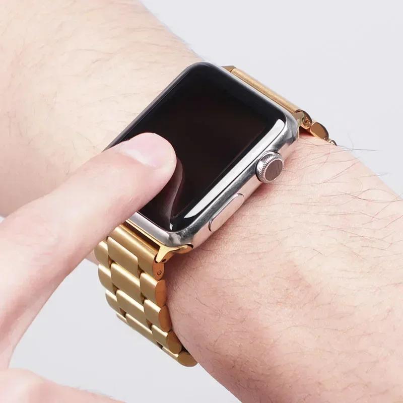 Stainless Steel Strap For Apple Watch Ultra 2 49mm 45mm 41mm 40mm 44mm 46mm Watch Strap Metal Bracelet For iWatch 10 9 8 7 6 5 4