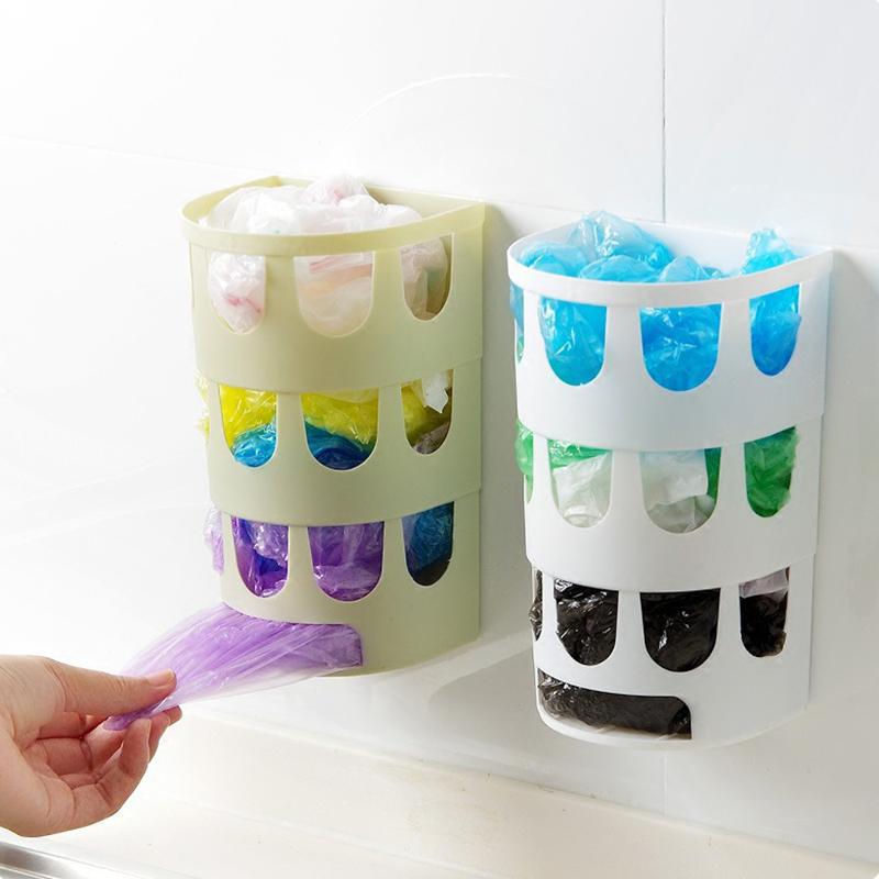 Настенный лоток для мешков для мусора, многоцелевой держатель для пластиковых пакетов