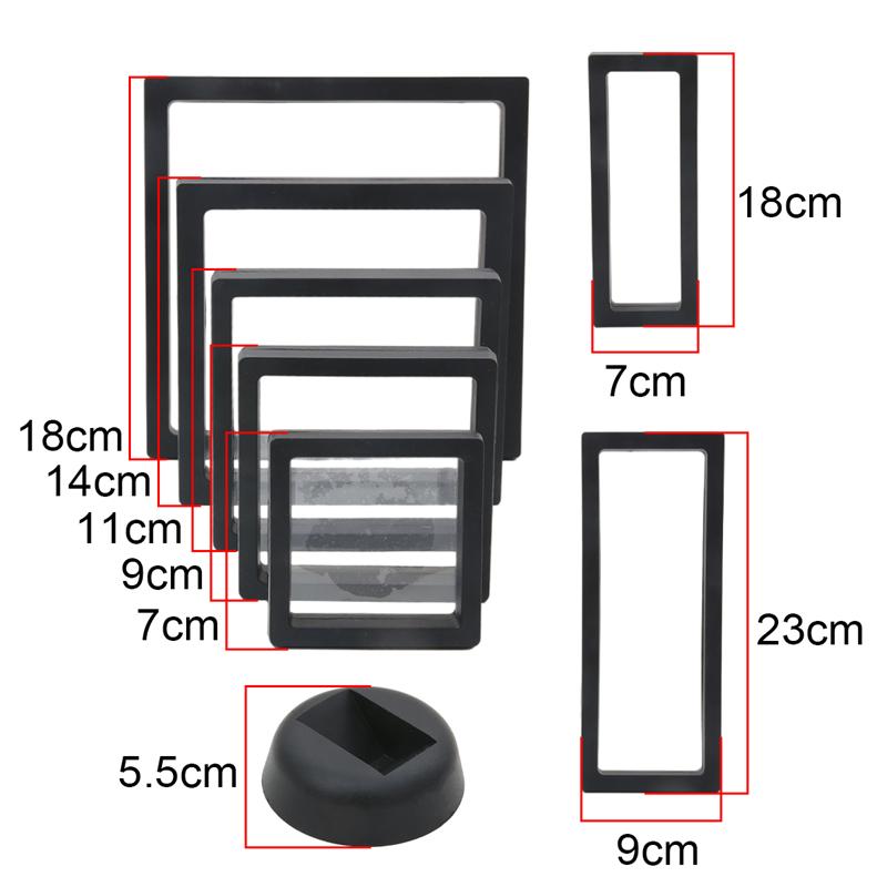 PE Film Colorful Jewelry Storage Box 3D Packaging Case Gemstone Free Stand Floating Frame Membrane