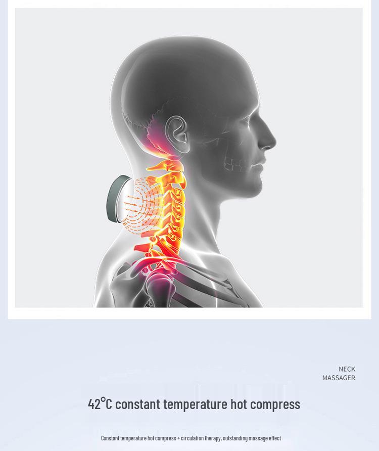 Умный массажер для шеи и плеч с импульсным нагревом и терапией горячим компрессом