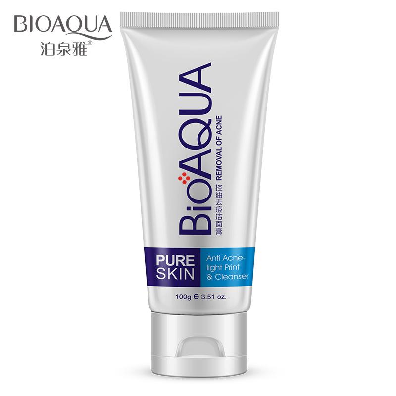 Bioaqua Очищающее средство для лица от прыщей, удаление черных точек, контроль жирности, глубоко очищающая пенка, сужающая поры, 100 г
