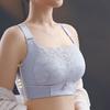 Plus Size Women Adjustment Full Cup Minimizer Thin Bra Wireless Brassiere Sexy Lace Underwear Gathered Push Up Bralette