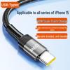 Быстрозарядный кабель Type-C 120 Вт, 6 А, в оплетке, совместим с Huawei и Apple iPhone 15/16
