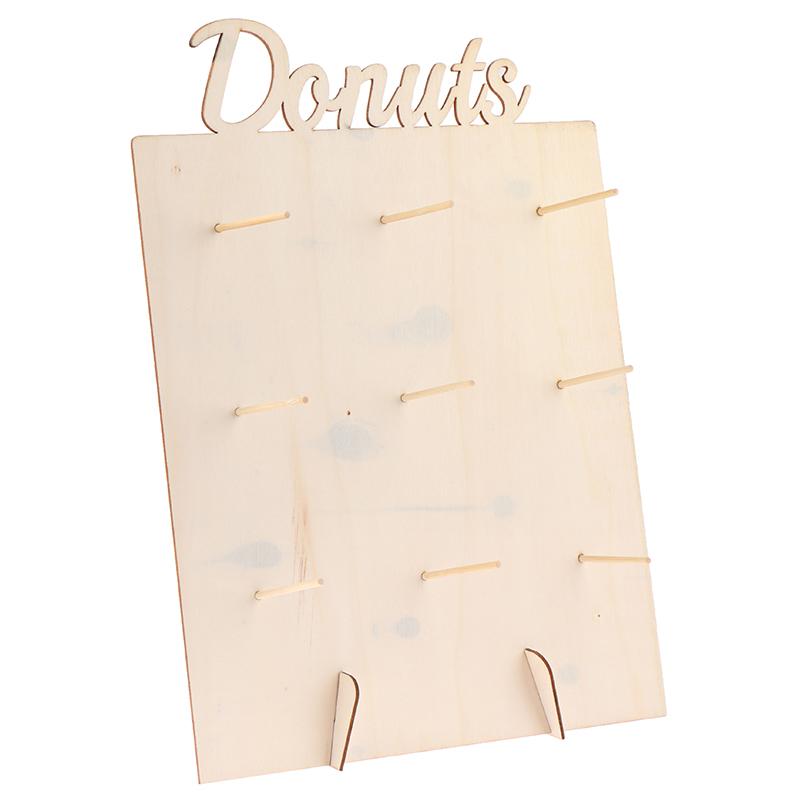 Wooden Donuts Wall Display Stand Holder - Candy Sweets Doughnut Rack For Party