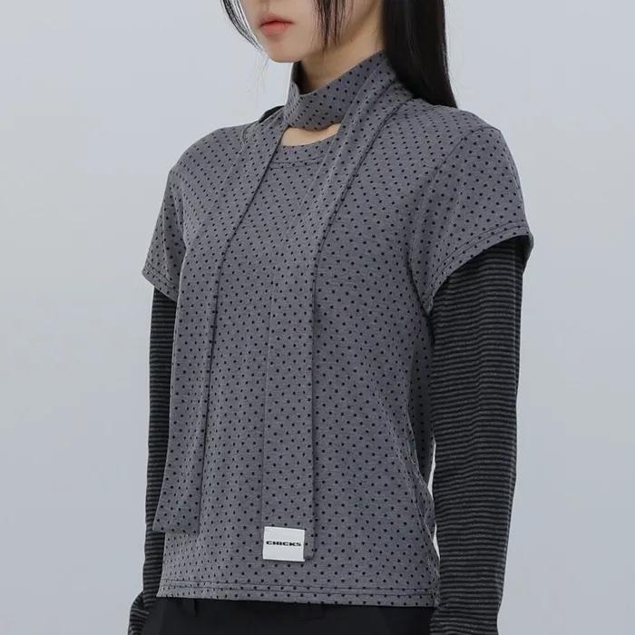 Dot scarf charcoal