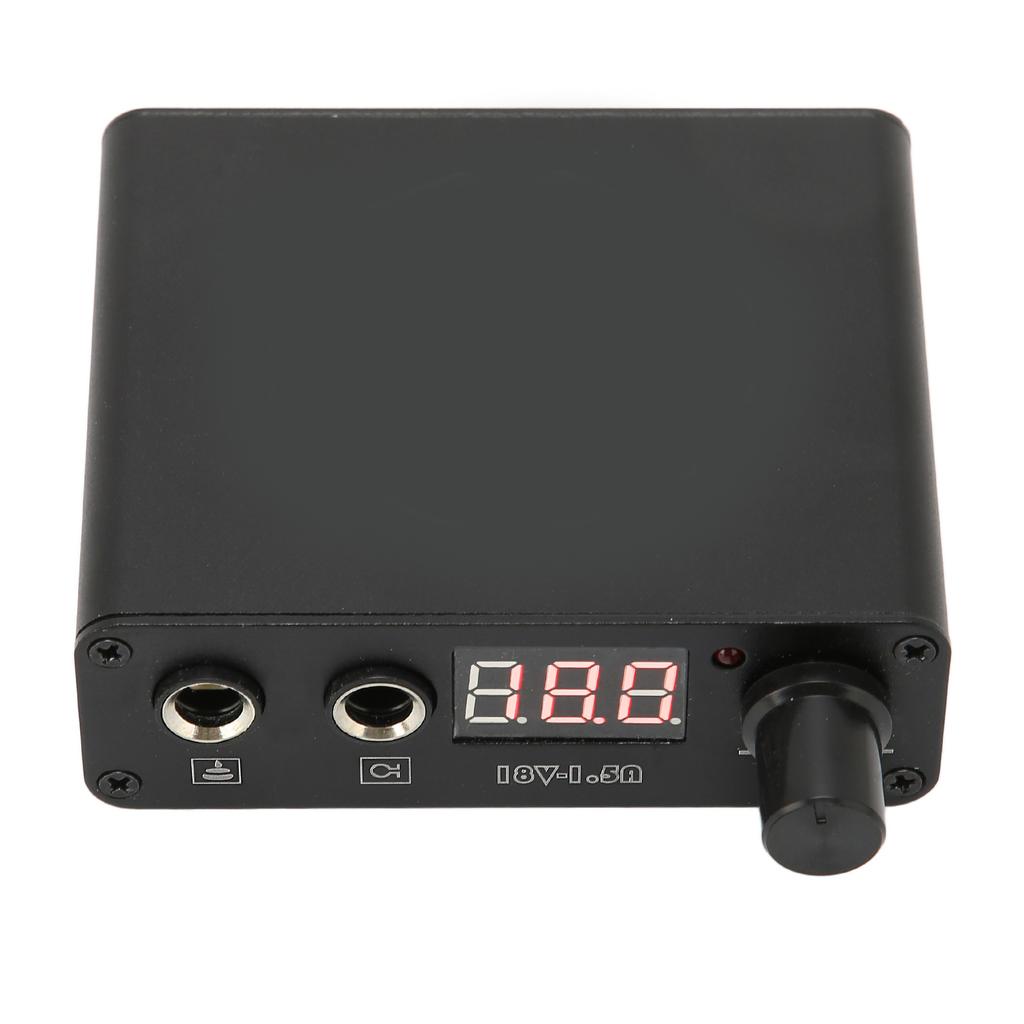 Блок питания для тату-машинки из черного алюминиевого сплава, высокая точность, со светодиодным цифровым дисплеем для тату