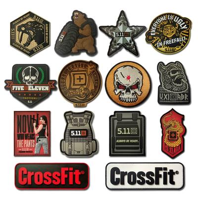 511 Значок Мягкая Резина Значок на Липучке 3D ПВХ Этикетка Логотип Crossfit Набор с Водонепроницаемым Значком Моющийся