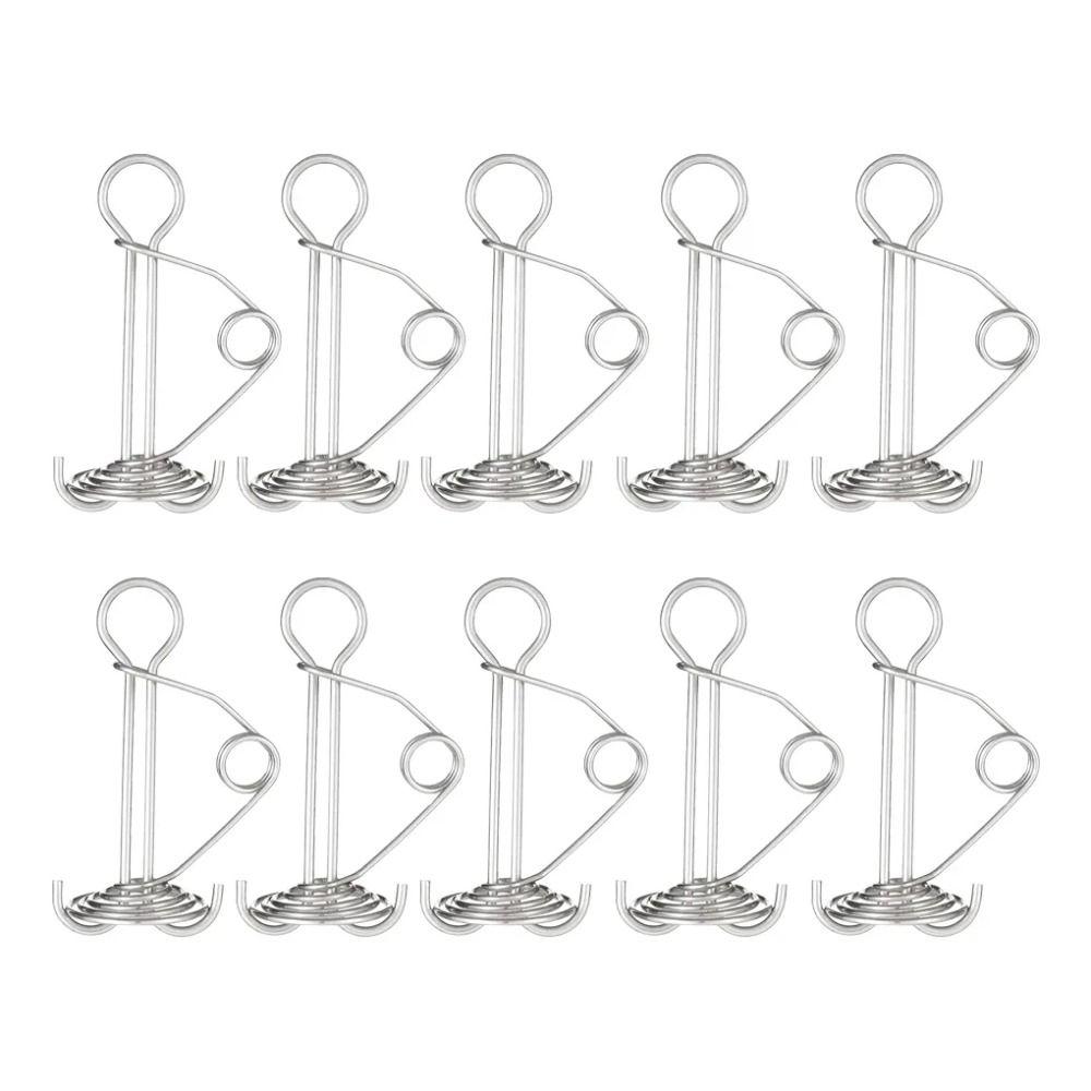 10Pcs Stainless Steel Spring Deck Pegs Retractable Tent Spring Stakes Outdoor Camping