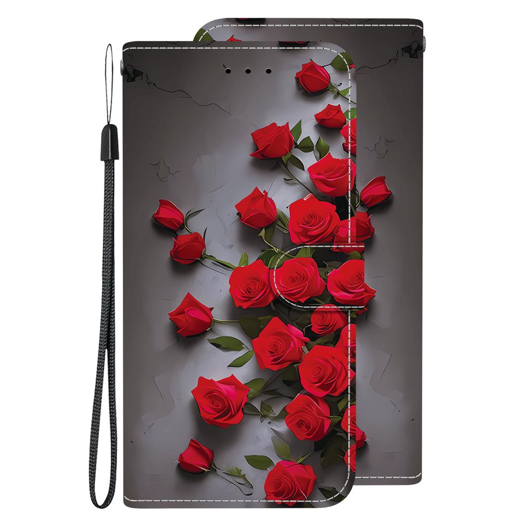 Чехол-книжка из искусственной кожи ручной работы для Samsung Galaxy A07 (A075F/A075M)- Противоскользящий ударопрочный чехол с ремешком на запястье и дизайнами в виде сердец/роз и кошек