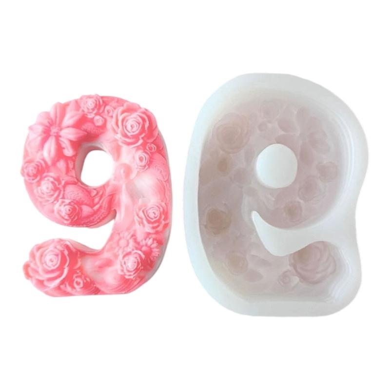 Многоразовая силиконовая форма для свечей с цифрами для взрослых и детей, для рукоделия, термостойкая, легко извлекаемая