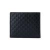 Gucci Vintage Logo Embossed Short Double Fold Leather Wallet Men Wallet Navy-Blue 260987-BMJ1N-4009